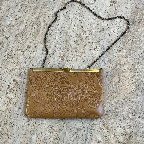 Patricia Nash Leather clutch with chain - Picture 1 of 6